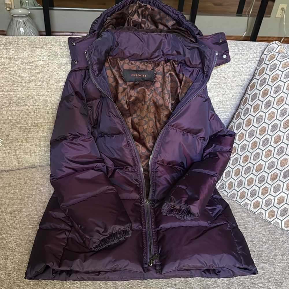 Coach Purple Puffer Jacket